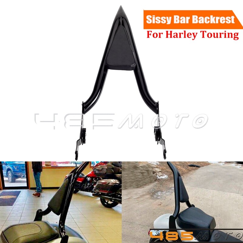 Black Passenger Backrest Sissy Bar For Harley Road King Electra