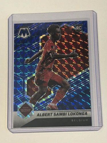 2021 Mosaic Road to World Cup Albert Sambi Lokonga Blue Prizm /99 Rookie Belgium