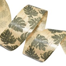 10 Yards Palm Leaves Tropical Jungle Satin Ribbon 1.5"W