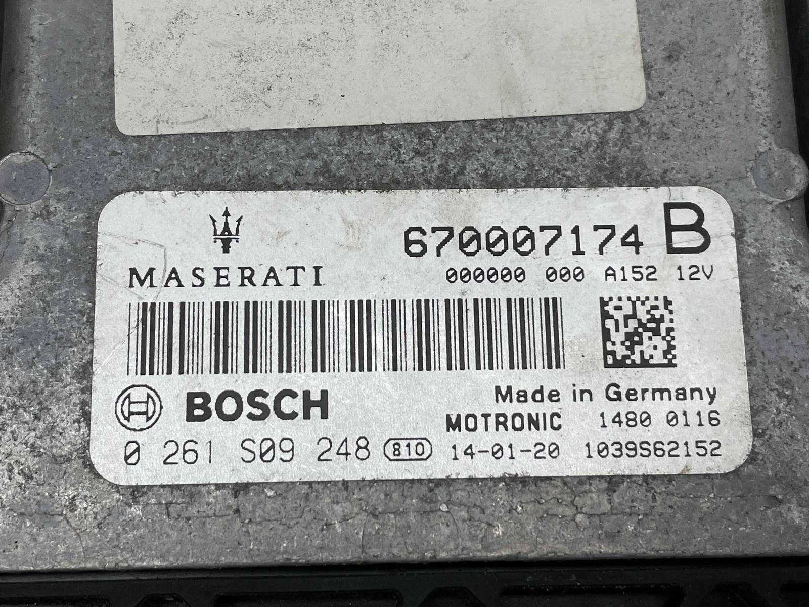 2014 Maserati Quattroporte S Q4 3.0L Engine Control Module ECU ECM OE 670007174B