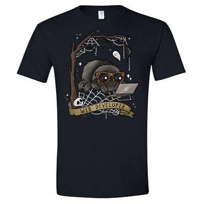 Web Developer Shirt Funny Jumping Spider Spooky Cute Gothic Halloween Clothing