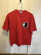 Vintage Champion Cut Off T Shirt Size Large Big C Logo