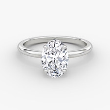 1.50 Carat IGI Lab Grown Oval Cut Engagement Ring Diamond 950 Platinum E F VS