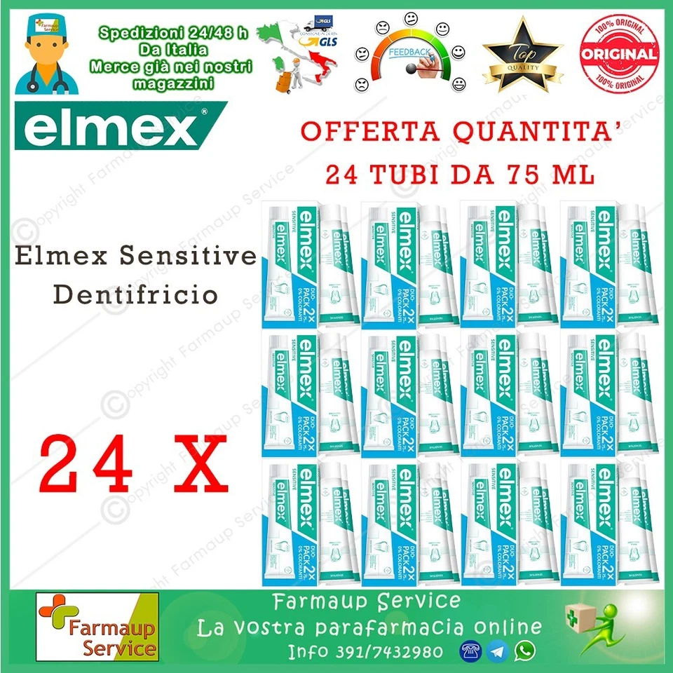 Elmex Sensitive Dentifricio 24 X Offerta Quantità 24 Tubi Da 75 ml