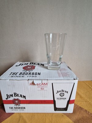 Verkaufe 1x6 Stück JIM BEAM THE BOURBON SINCE 1795 Long Drink Gläser, 34ml