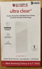 NEW Zagg Invisible Shield Ultra Clear+ Samsung Galaxy S20 S 6.2" (SEALED)