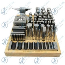 56pcs Dapping Punch Set Doming  Steel Swage Block Jewelry Forming Kit