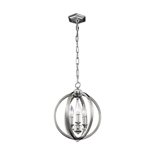 Feiss F3059/3PN Corinne 11.25" 3-Light Pendant in Polished Nickel