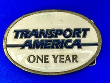 Transport America Semi Drivers One Year Brass Tone Safety Award Belt Buckle