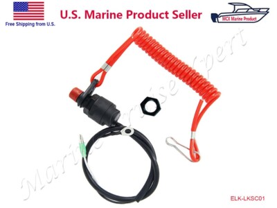 Yamaha Mercury Suzuki Honda Outboard Kill Stop Switch Safety Tether Lanyard