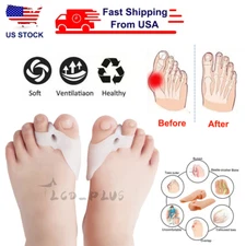1 Pair Silicone Gel Bunion Toe Corrector Orthotics Straightener Separator Pain