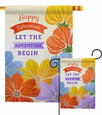 Retirement Adventure Garden Flag Celebration Decorative Gift Yard House Banner