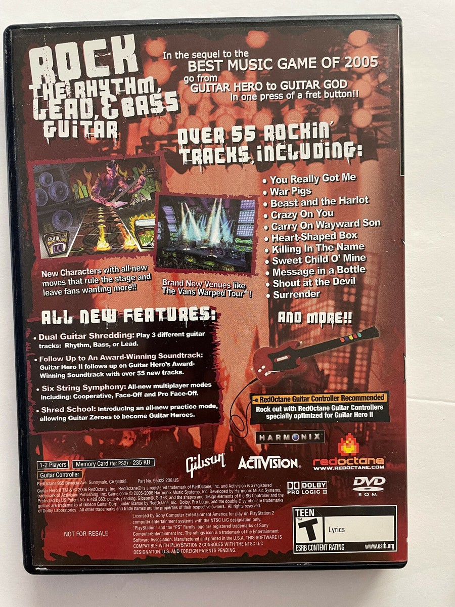 GUITAR HERO II Sony PlayStation 2 PS2 Game - Complete 47875950238 