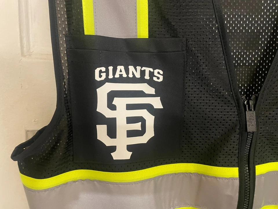 ⚾🦺CHALECO DE SEGURIDAD PPE NEGRO SAN FRANCISCO TIRA REFLECTANTE TALLA M-4XL SF GIGANTES⚾ Foto 2 de 2