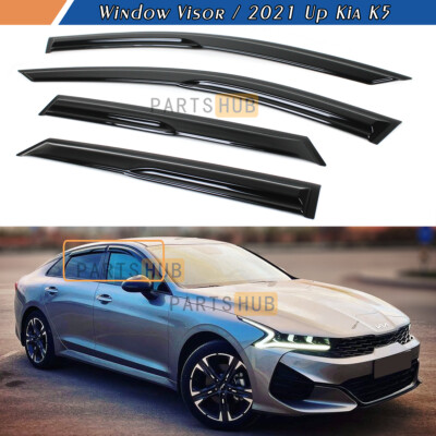 For 2021-2025 Kia K5 Optima Wavy Mugen Style Window Visors Rain Guards Deflector