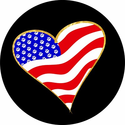 Paws Flag Stars & Stripe Tire Cover Spare-Add tire size in NOTES during checkout