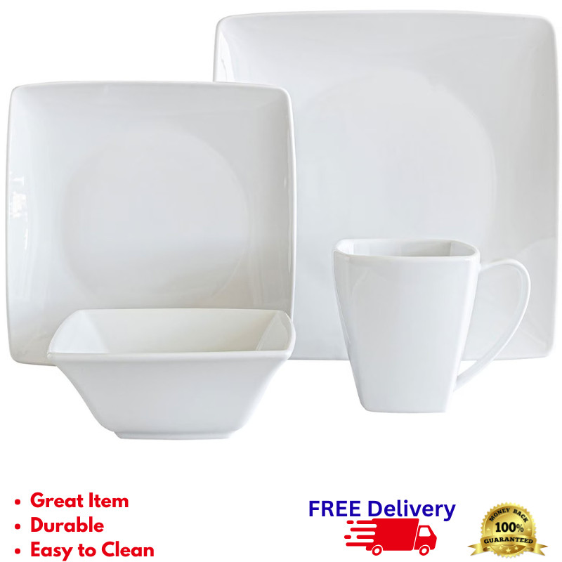 Square Plates Bowls Mugs Service For 8