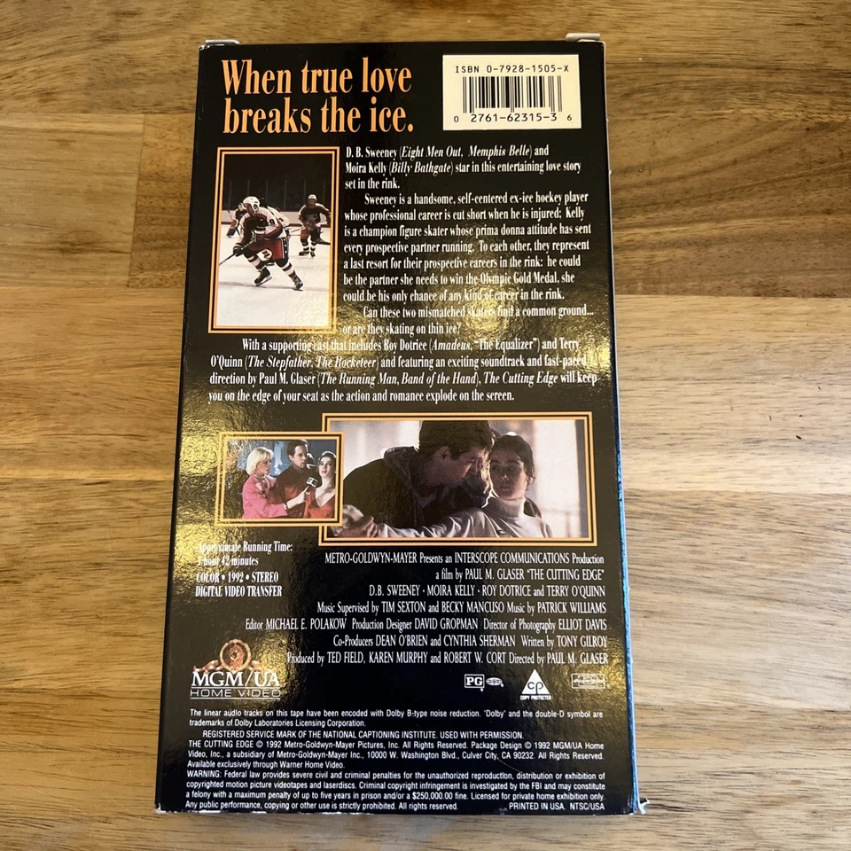 The Cutting Edge VHS 1992 Video Tape Vintage 90s Hockey Romance Movie Rare - Image 2 of 3