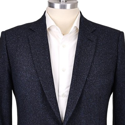 RECENT $5,895 Brioni 'Colosseo' Dark Aegean Blue Fleck 2B Men's Jacket US 44R