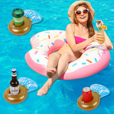 6 Pack Inflatable Drink Floaties - Floating Drink Holder for Pool Party, Bach...
