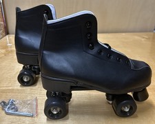 Skates Women's Men's High Top Black PU Leather Classic Double Row Adjustable ...
