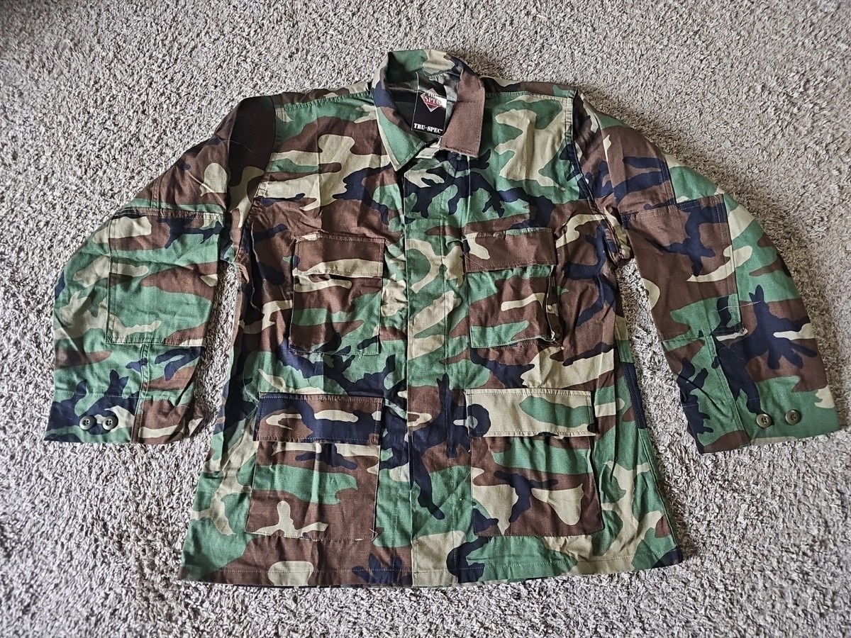 TRU-SPEC BDU Camouflage 100% COTTON Jacket WOODLAND CAMO MEDIUM 