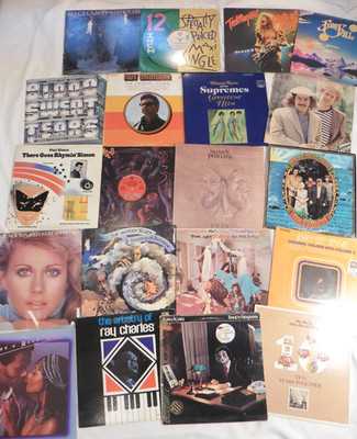 Nice Eclectic Lot of 20 LP's, Rock & Pop Cleaned, Most Play Tested 50's to 80's