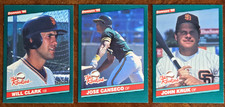 1986 Donruss The Rookies 3 Cards-Will Clark #32, John Kruk #42, Jose Canseco #22