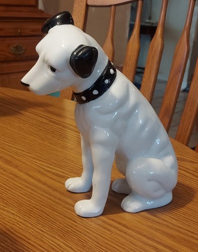 Vintage RCA Nipper Dog 8 Inch Porcelain Statue His Master's Voice Japan - AS IS