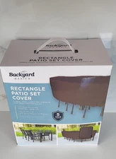 Rectangle Patio Set Cover  124" x 77" x 30" Brown 99013YSBL Water Resistant