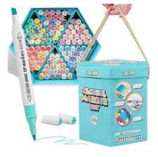 Upgraded Alcohol Markers, 120 Colors Premium Hexagonal Markers Gift Art Craft