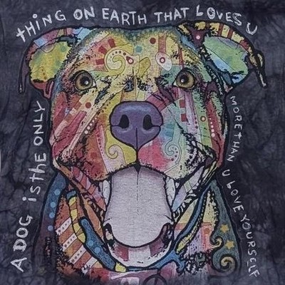 Dean Russo's Dog Love Artwork Tie Dye, 100% Cotton, Size Large