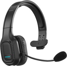 Bluetooth Headset Single Ear Wireless Noise Cancelling Mic 60H Battery For Truck