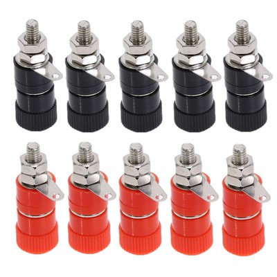 10pcs 4mm Bananenbuchse/Banana Socket schwarz rot Bindepfostenmutter Binding