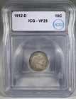 1912-D Barber Dime VF25 ICG