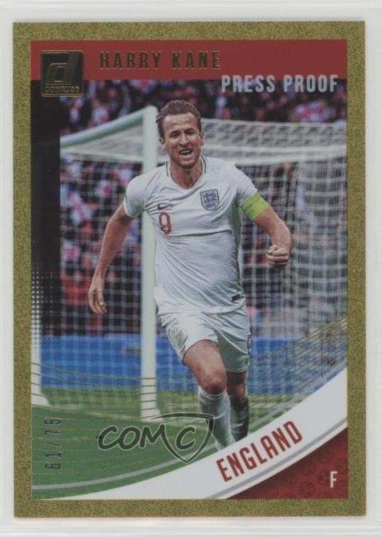 2018-19 Panini Donruss Press Proof Gold 61/75 Harry Kane #123 09j5