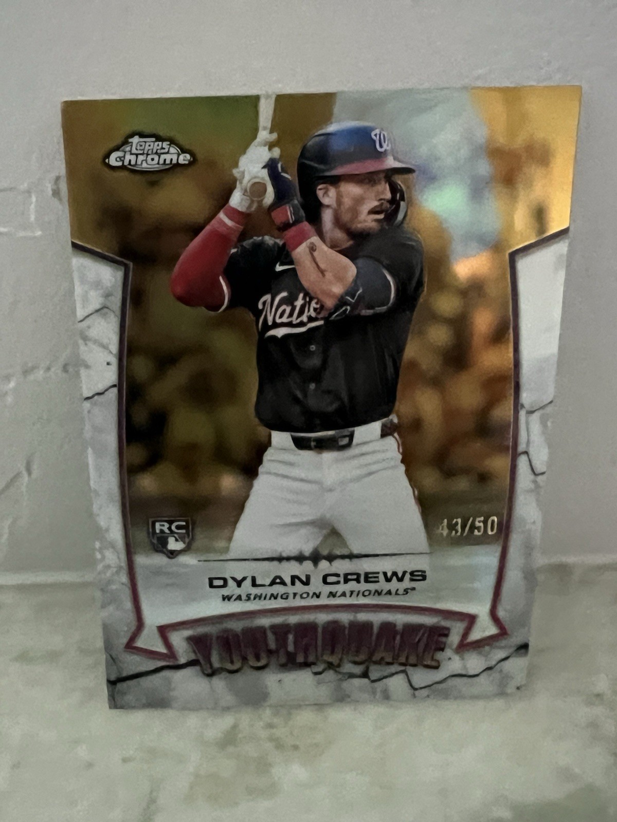 2025 Topps Chrome - Youthquake Dylan Crews #YQ-50 Gold Refractor /50 (RC)