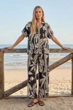 Johnny Was Black Palmas Camp Shirt CSW9425-Y