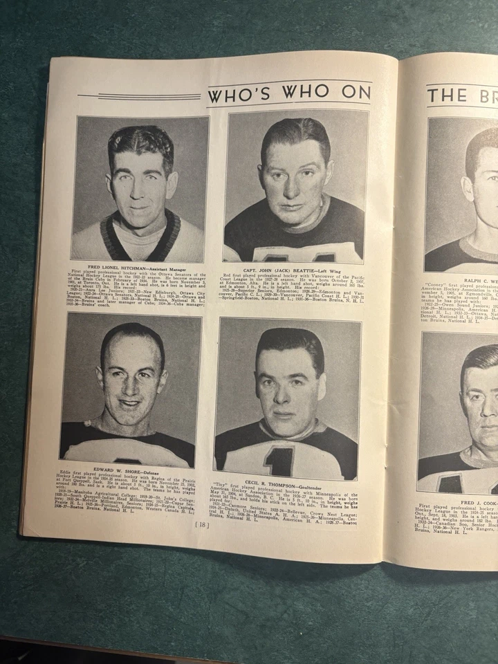 1937 Jan 5th Boston Bruins Versus Detroit Red Wings Program Boston Garden - Image 4 of 4