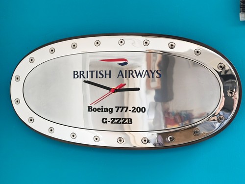 British Airways Boeing 777 G-ZZZB Polished Fuel Tank Cover Wall Clock