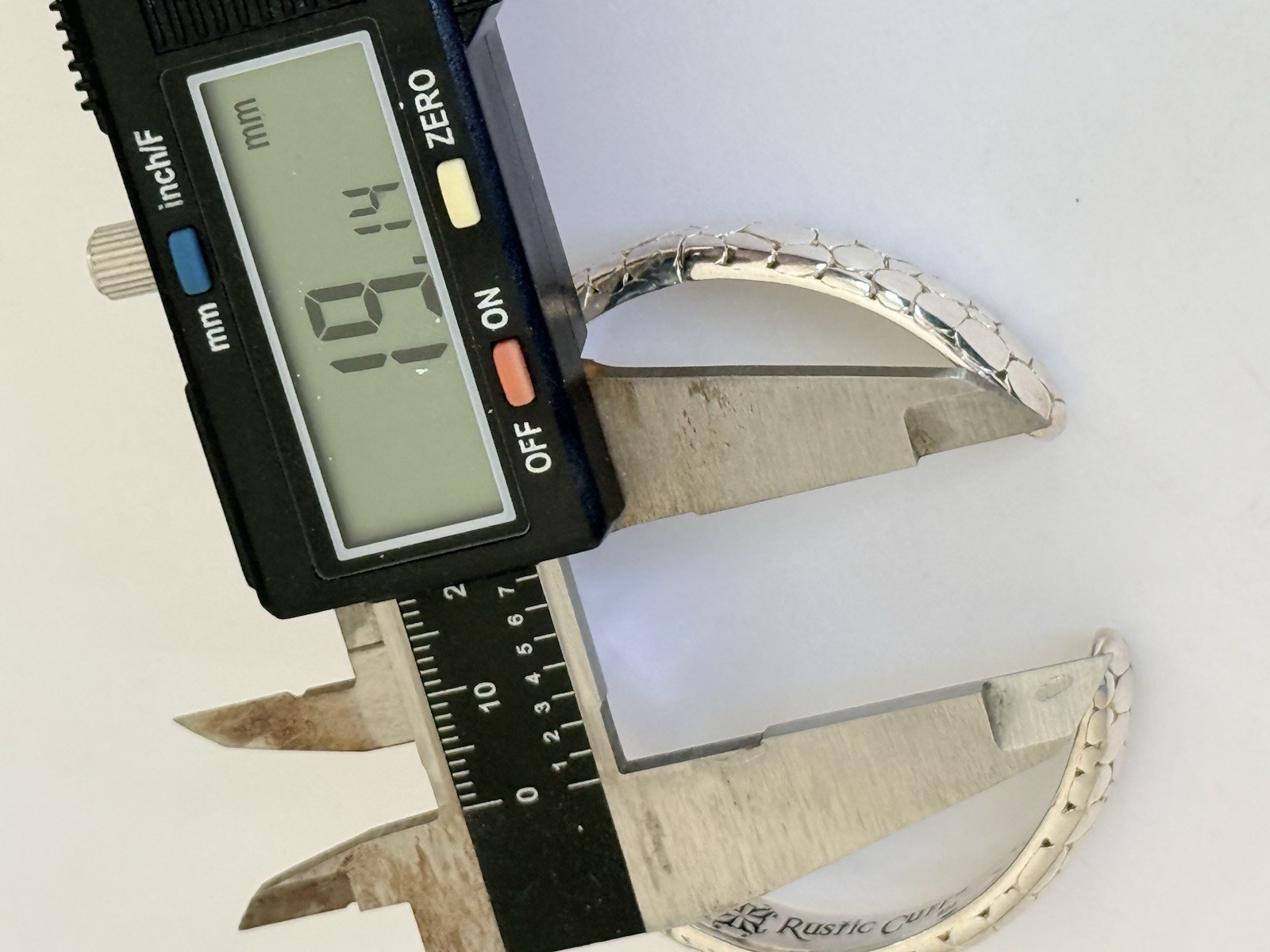 Rustic Cuff Signed 925 Sterling Silver Dot Cobble… - image 19