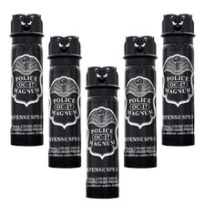 5 POLICE MAGNUM Pepper Spray 4 ounce Flip Top Stream Personal Defense Safety