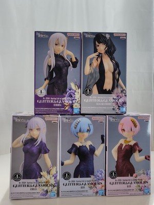 Re: zero Elsa Echidna Emilia Rem Ram glitter & glamours  figure black dressed