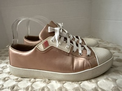 Prada Linea Rossa satin Pink lace-up sneakers 40