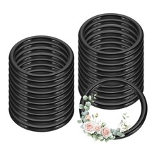 20 Pcs Dream Catcher Rings, 2.2 Inch Floral Macrame Plastic O Rings, Black