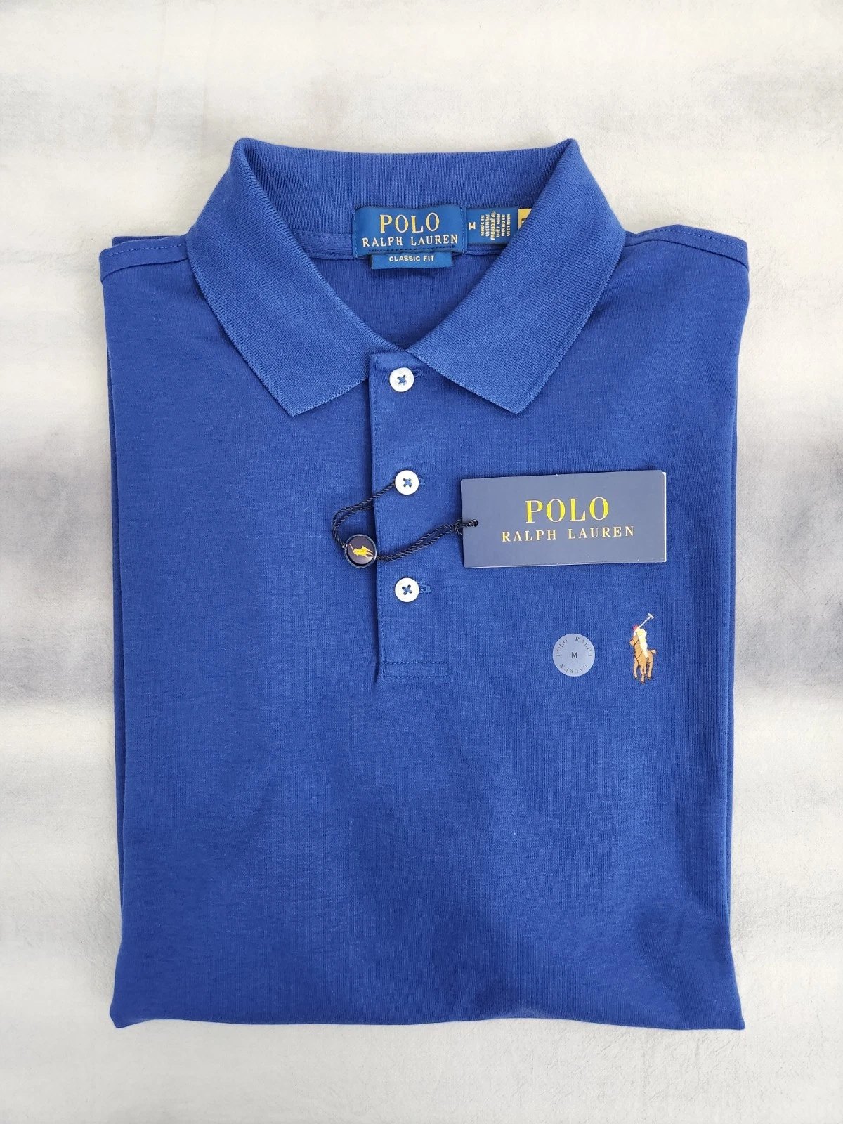 Polo Ralph Lauren Classic Fit Soft Touch Blue Polo Shirt Men's Size Medium New