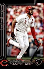 2025 Topps Baseball #619 Jeimer Candelario Black Base Parallel Card 60/74 SP