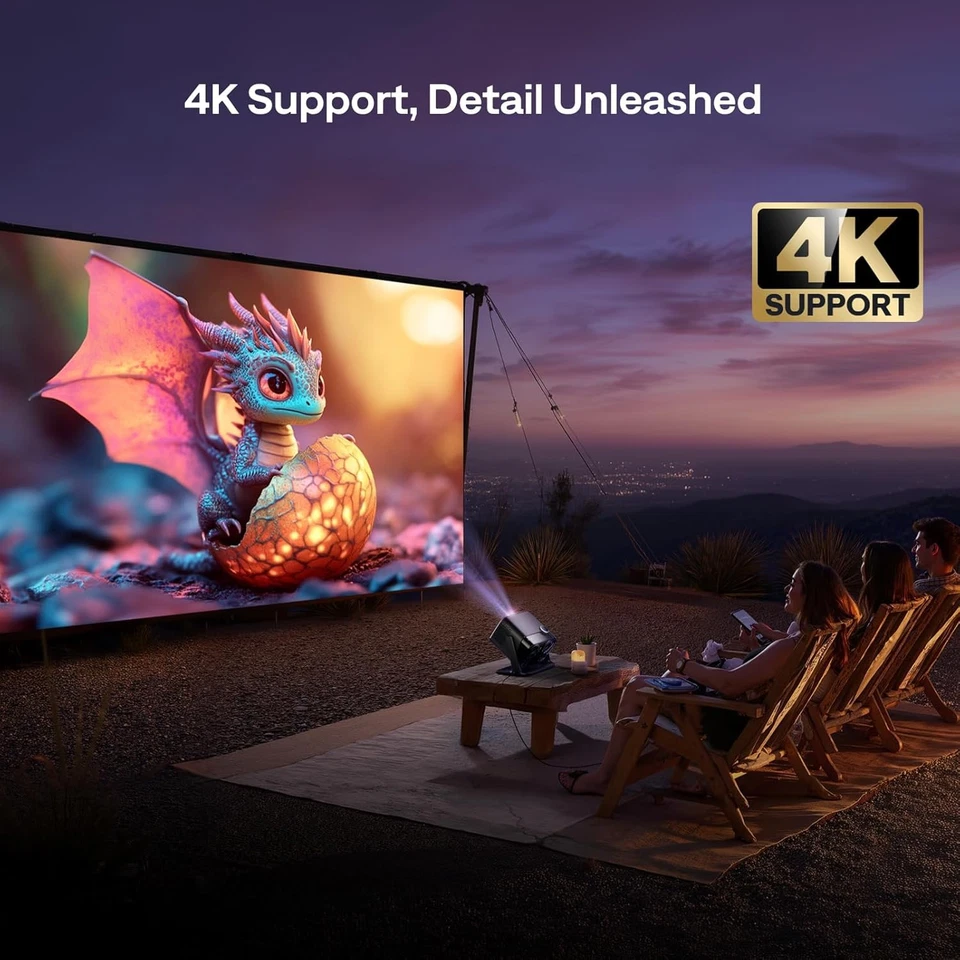 Aurzen BOOM mini Google TV Netflix 4K Movie Projector Dolby Bluetooth 5G WiFi US - Image 3 of 4