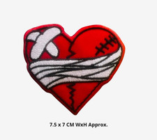 Red Broken Heart Logo Patch Embroidered Iron On/Sew On Shirts Jeans Jacket N-838