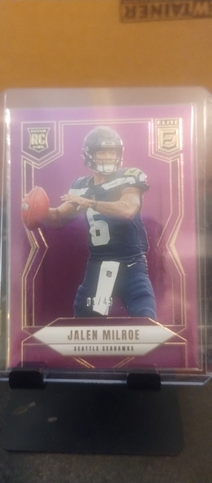 2025 Panini Donruss Elite Jalen Milroe RC Purple Foil Holo # 1/49 Seahawks #131